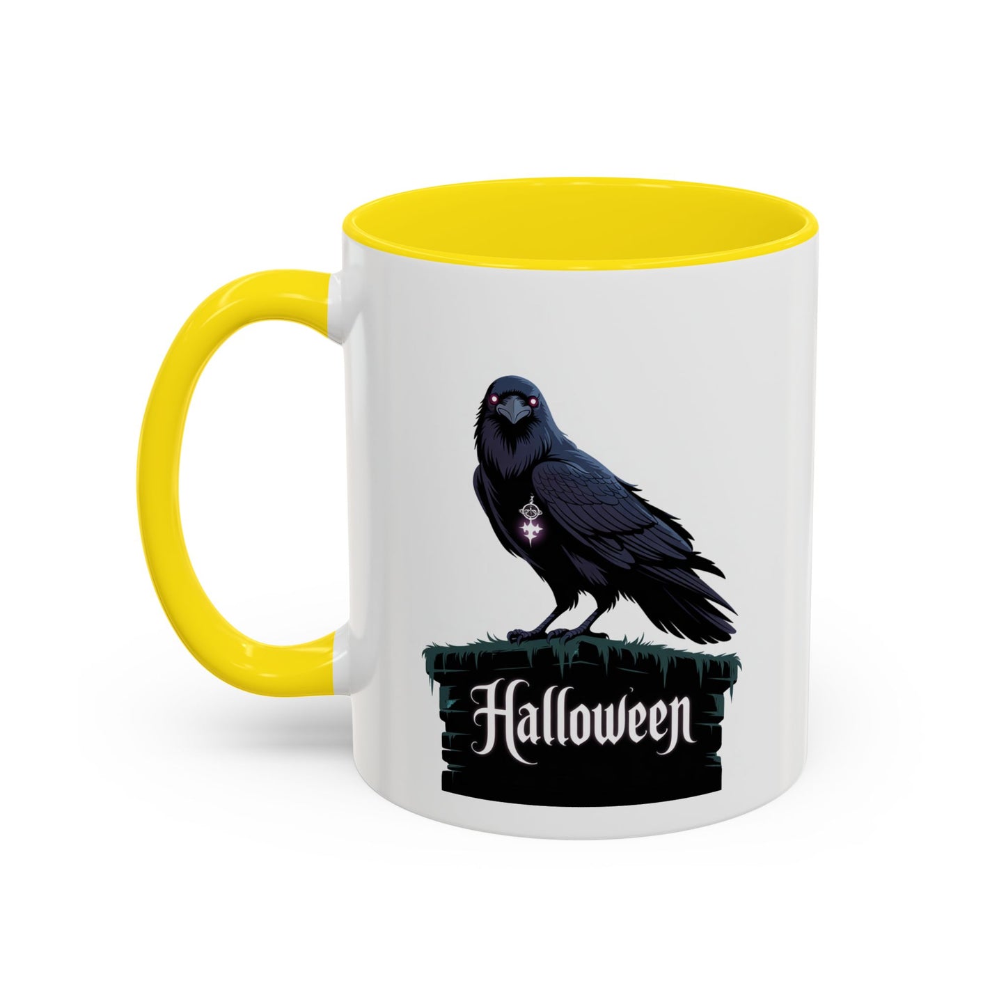 Halloween Raven Coffee Mug, Black Accent Mug, Spooky Drinkware, Unique Gift for Fall, Coffee Lover's Halloween Décor