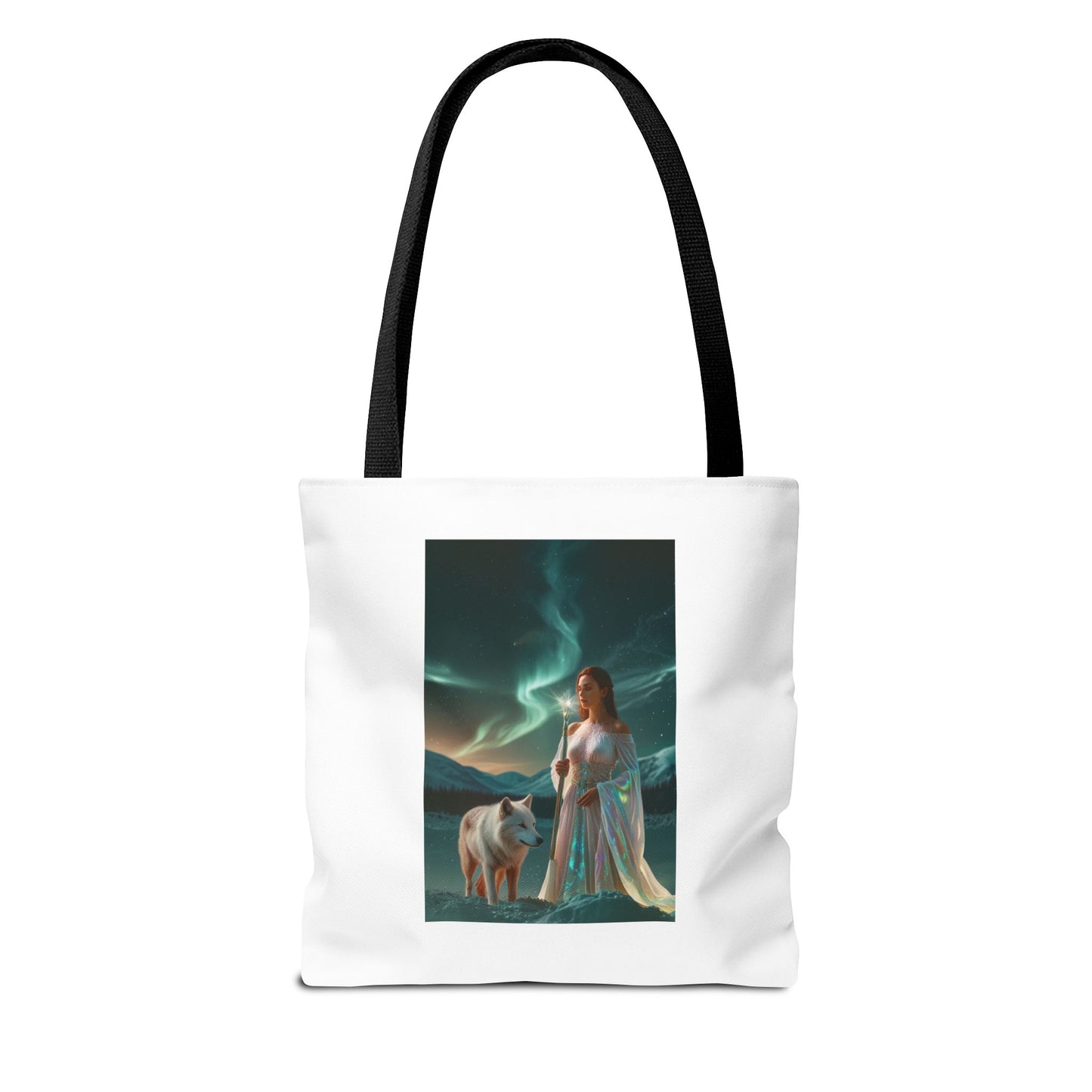 Tragetasche – Mystische Frau mit Wolf Aurora Art Tote