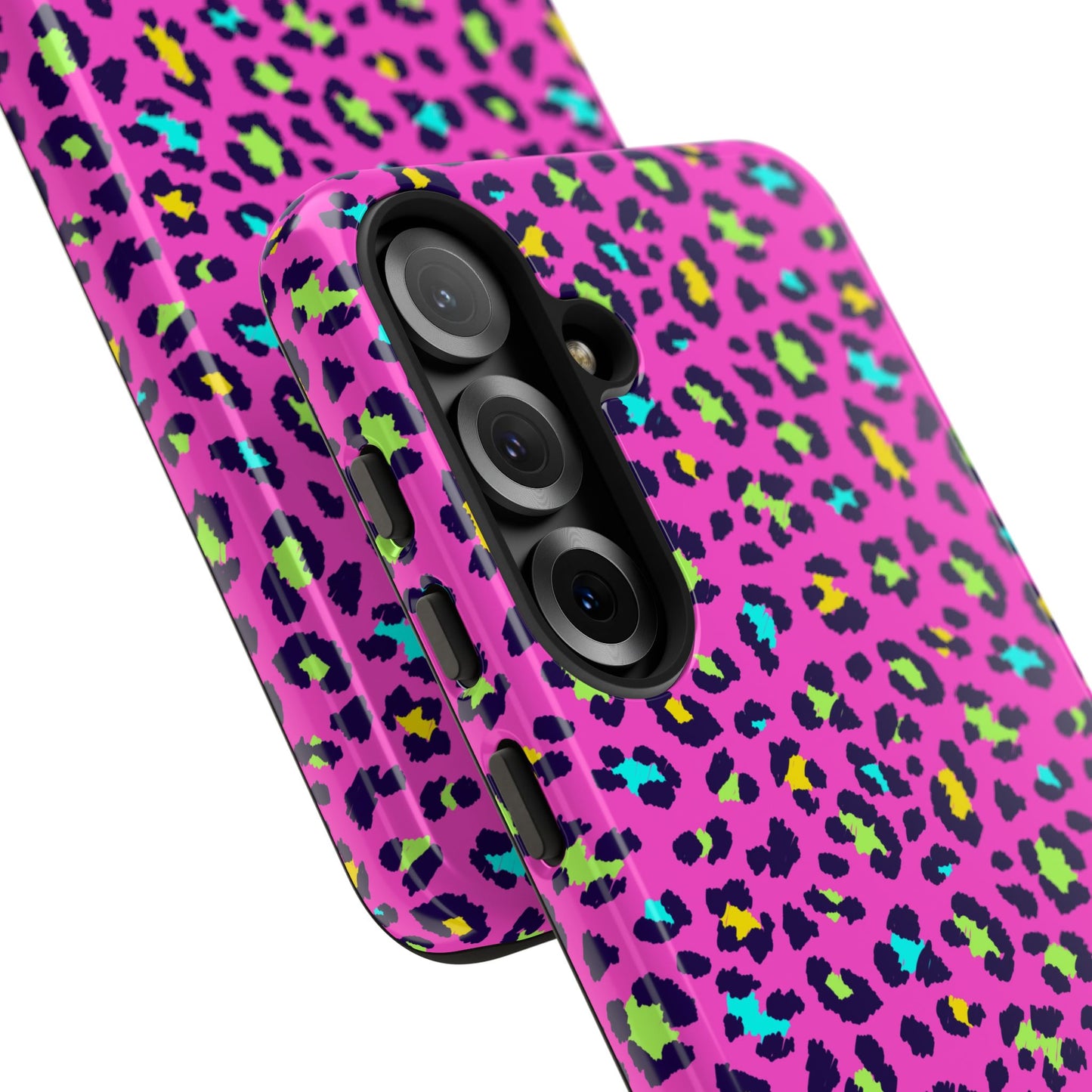 Samsung Handyhülle – Robuste Schutzhülle in leuchtendem Pink mit Leopardenmuster