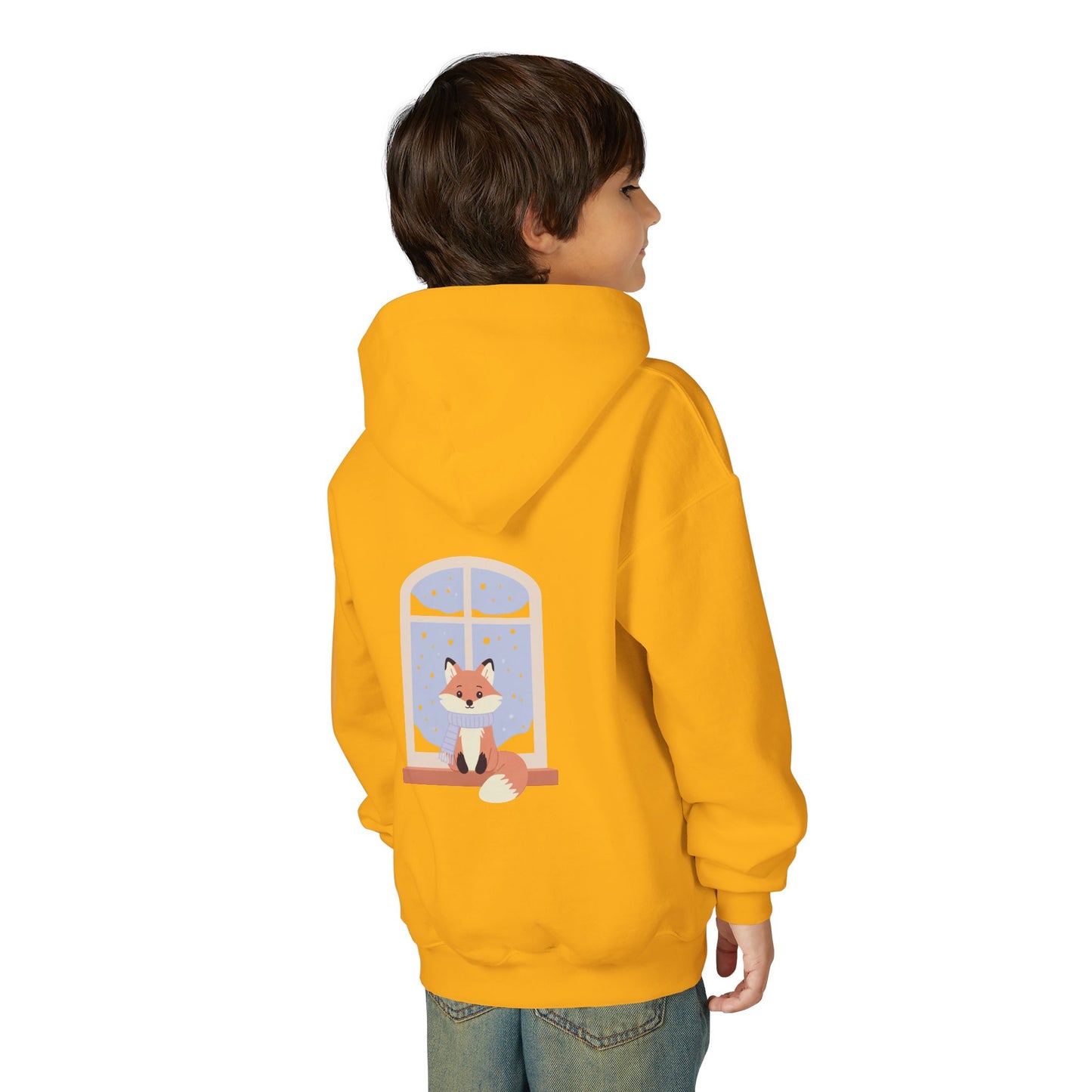 Kids Fox Hoodie - Cozy Winter Window Design