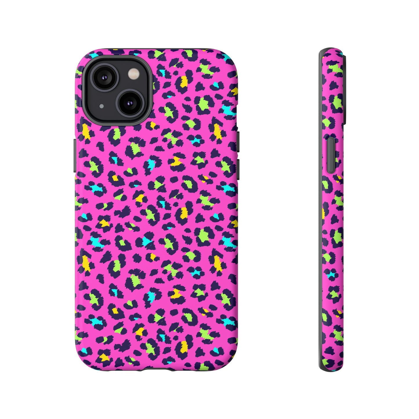 iPhone Pink Neon Leopard Phone Case — Bold Protective iPhone Cover