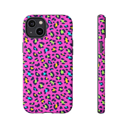 iPhone Pink Neon Leopard Phone Case — Bold Protective iPhone Cover