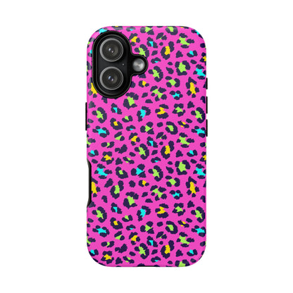 iPhone Pink Neon Leopard Phone Case — Bold Protective iPhone Cover