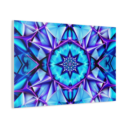 Blue Kaleidoscope Matte Canvas Wall Art – Stretched 1.25"