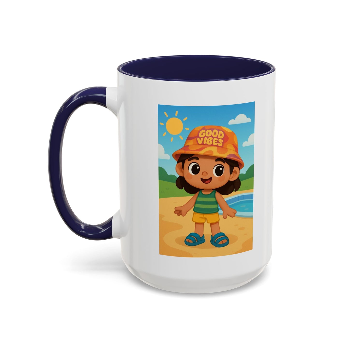 Good Vibes Beach Kid Mug — Accent Coffee Mug (11/15oz)