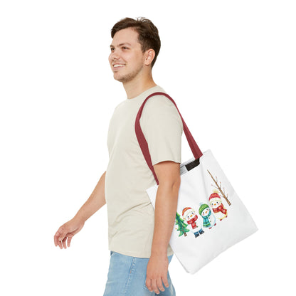 Christmas Snowman Tote Bag — Cute Holiday Winter Market Tote