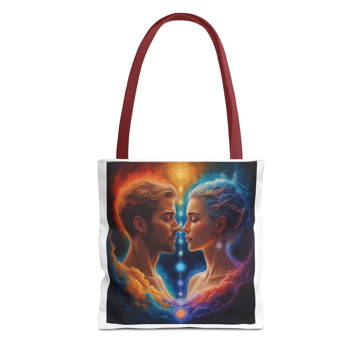 Mystic Soulmates Tote Bag — Celestial Couple Art AOP Tote