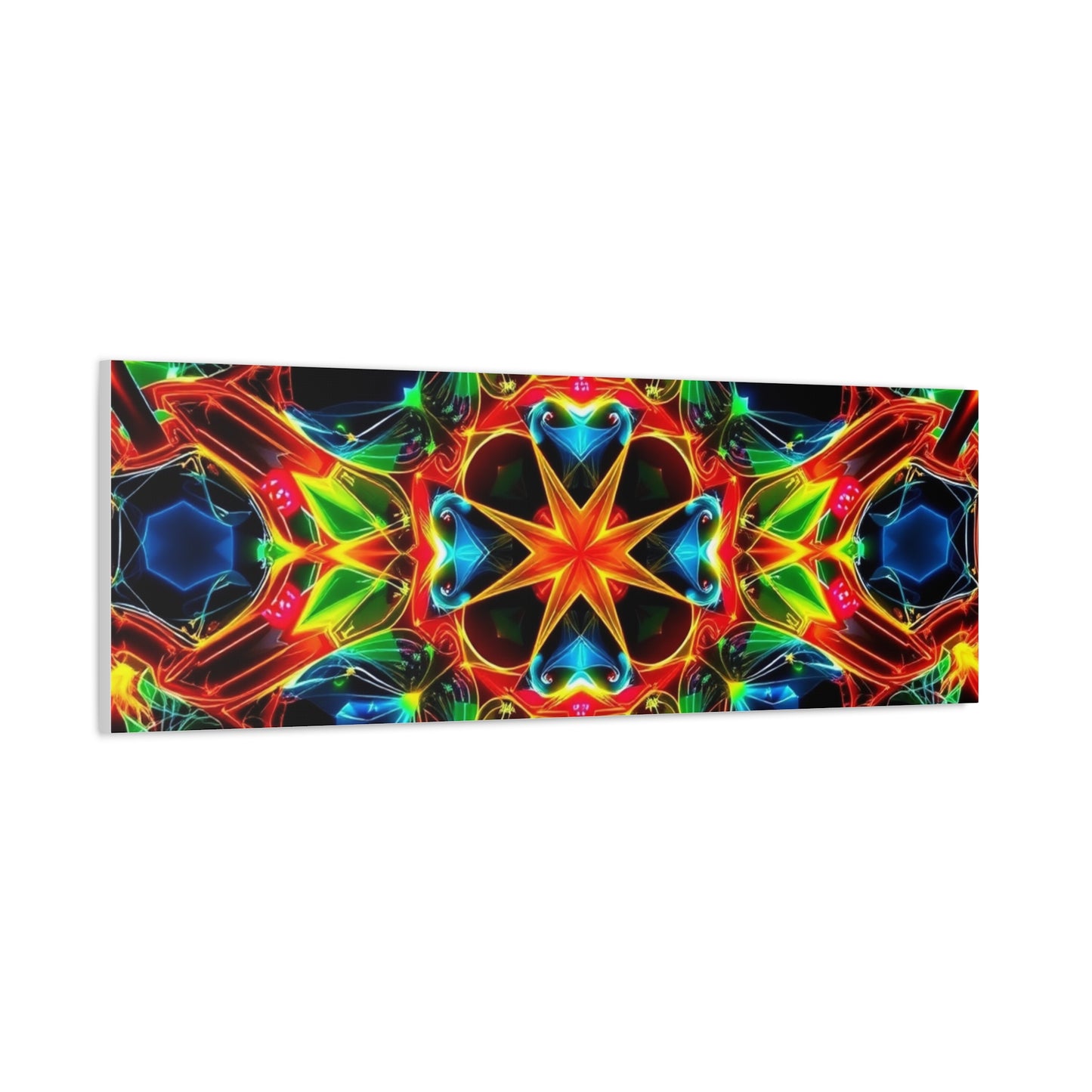 Kaleidoscope Neon Mandala Matte Canvas