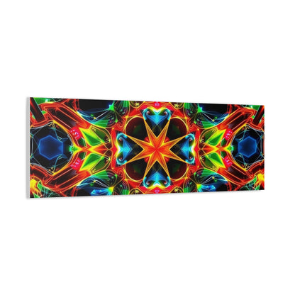 Kaleidoscope Neon Mandala Matte Canvas