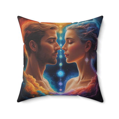 Mystic Soulmates Pillow — Ethereal Lovers Decorative Throw Pillow