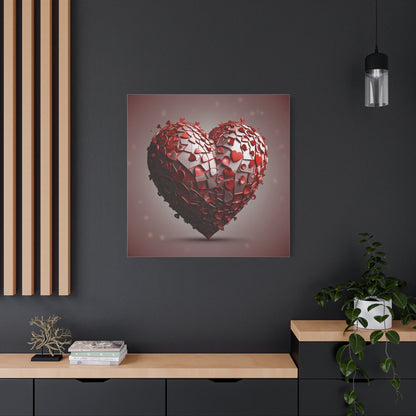 Valentine Heart Mosaic Matte Canvas Wall Art — Stretched 1.25"