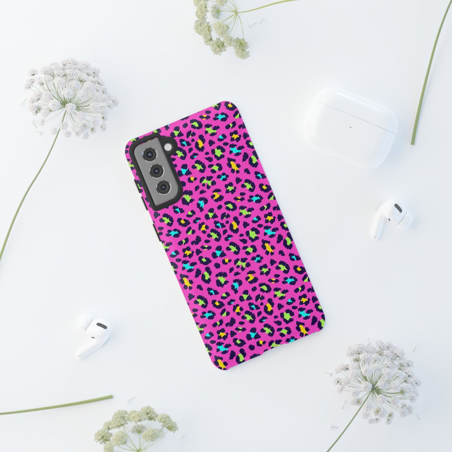 Samsung Handyhülle – Robuste Schutzhülle in leuchtendem Pink mit Leopardenmuster
