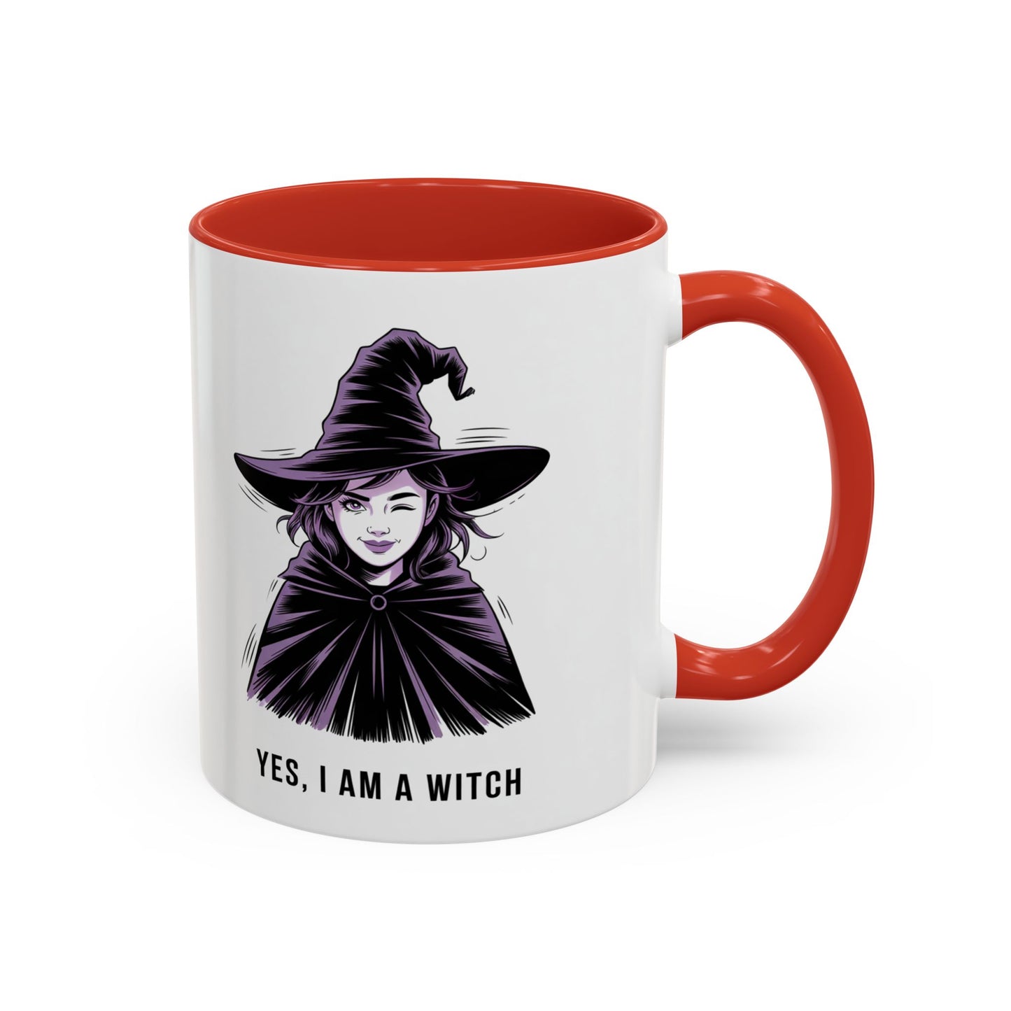 Witch Coffee Mug - "Yes, I Am a Witch" Accent Mug (11/15 oz)