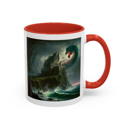 Fantasy Dragon Accent Coffee Mug – Unique Art for Gift Giving, Home Decor, Office Vibes, Halloween, etc.