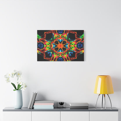 Kaleidoscope Neon Mandala Matte Canvas