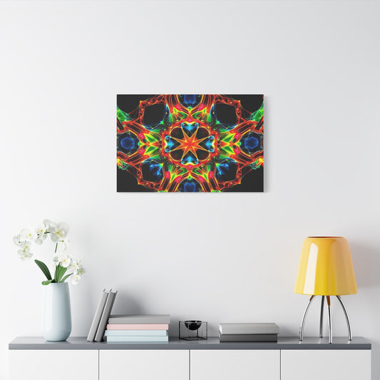 Kaleidoscope Neon Mandala Matte Canvas