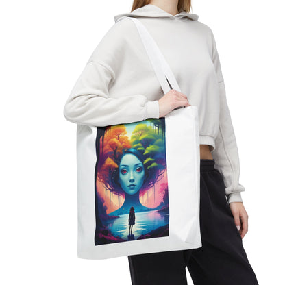 Dreamscape Portrait Tote Bag — Surreal Forest Girl Art