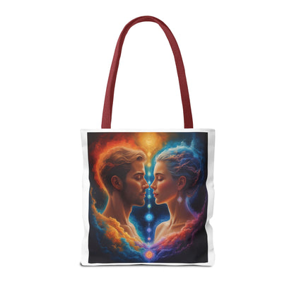 Mystic Soulmates Tote Bag — Celestial Couple Art AOP Tote