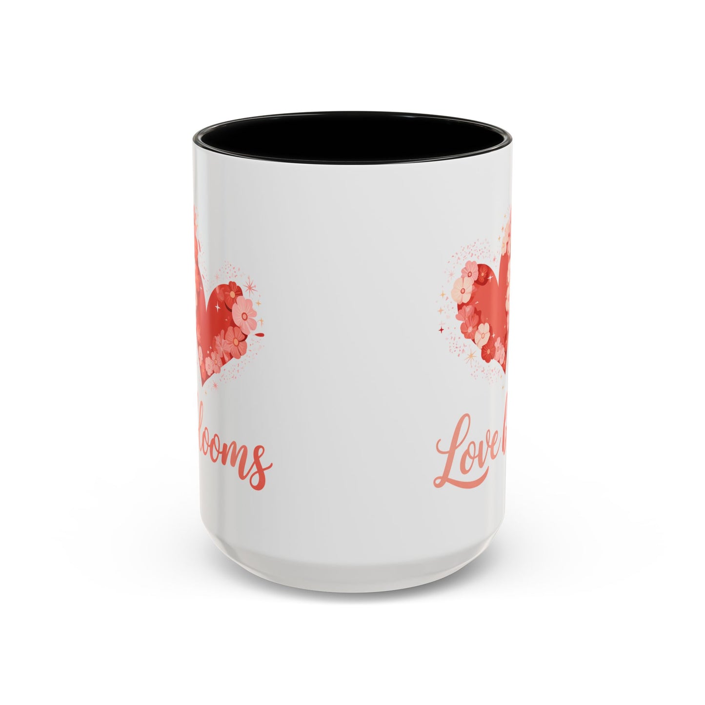 Love Blooms Accent Coffee Mug — Floral Heart 11/15oz