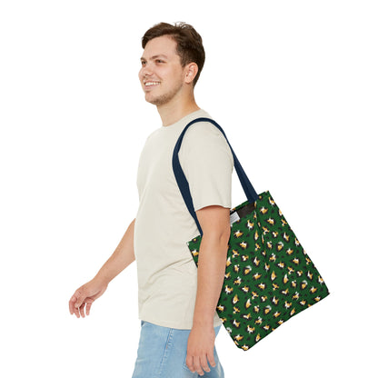 Green Leopard Print Tote Bag – Patterned All-Over-Print Shopper