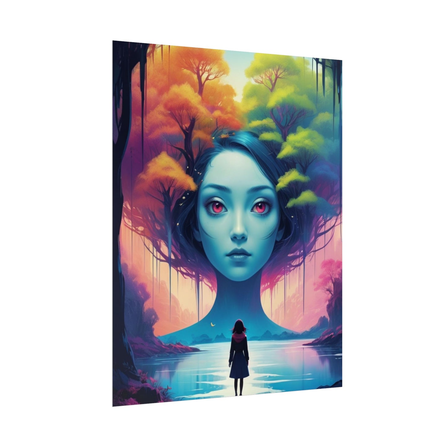 Poster „Surreale Waldgöttin“ – Fantasy-Kunst-Poster (gerollt)