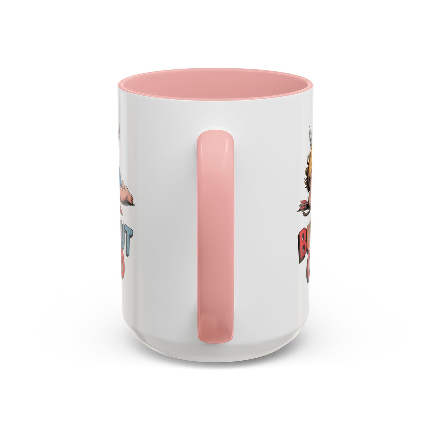 Burnout Cupid Coffee Mug — Cute Tired Cupid Accent Mug (11/15 oz)