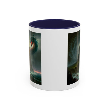 Fantasy Dragon Accent Coffee Mug – Unique Art for Gift Giving, Home Decor, Office Vibes, Halloween, etc.