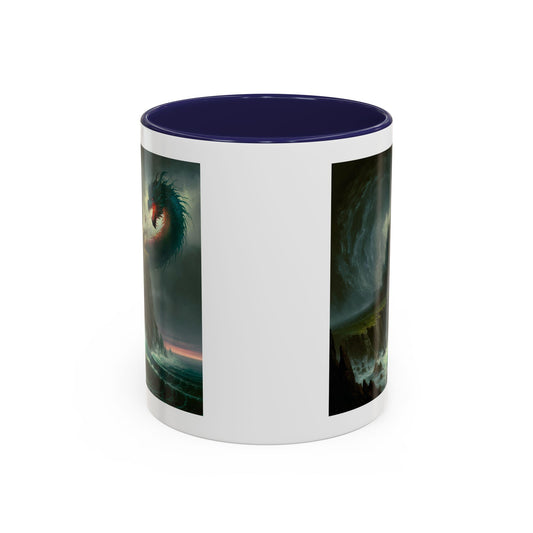 Fantasy Dragon Accent Coffee Mug – Unique Art for Gift Giving, Home Decor, Office Vibes, Halloween, etc.