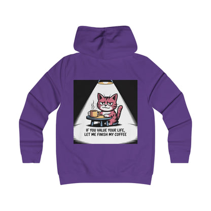 Cat Coffee Hoodie — "If You Value Your Life, Let Me Finish My Coffee"