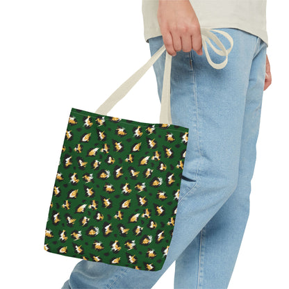 Green Leopard Print Tote Bag – Patterned All-Over-Print Shopper