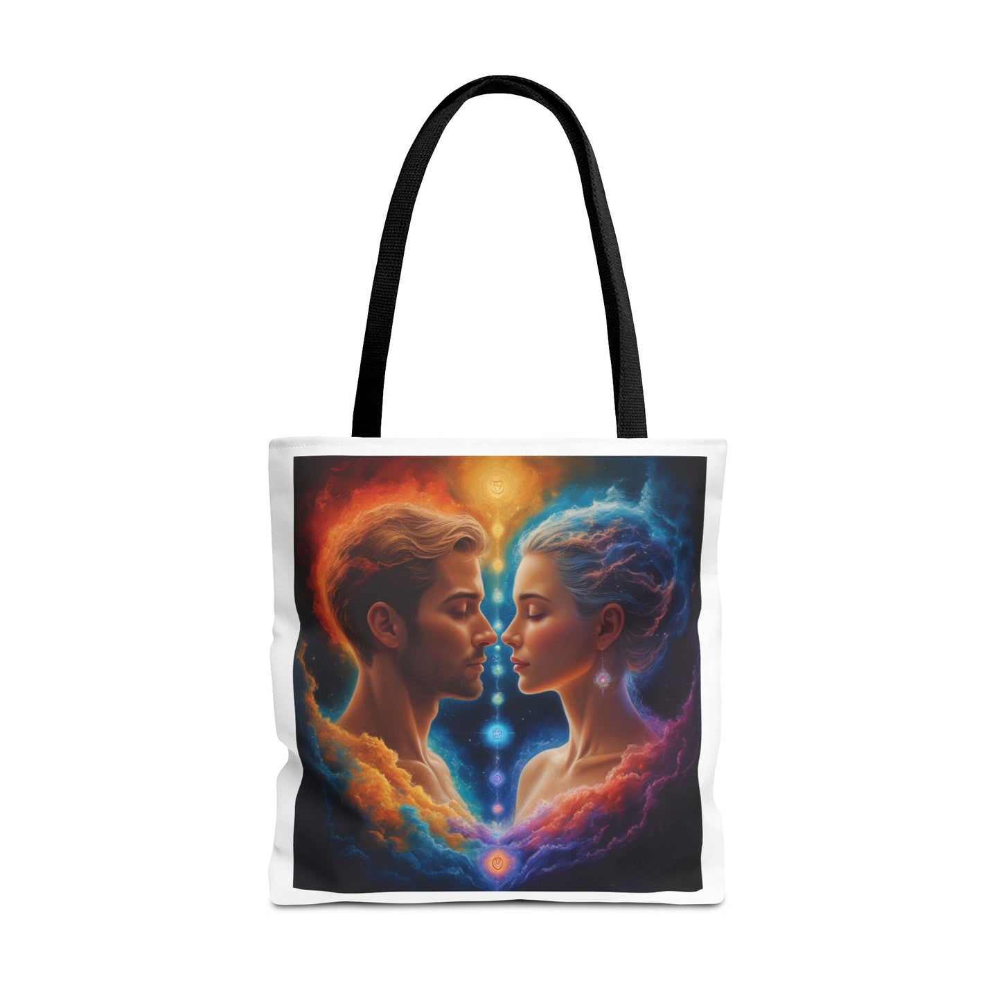 Mystic Soulmates Tote Bag — Celestial Couple Art AOP Tote