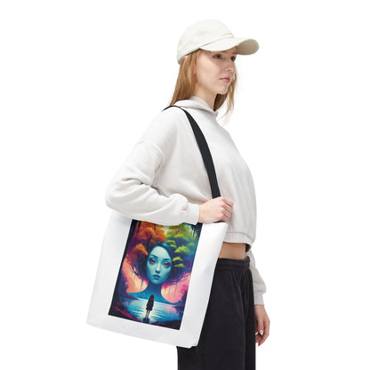 Dreamscape Portrait Tote Bag — Surreal Forest Girl Art