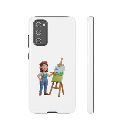 Samsung Handyhülle mit Künstlermotiv – Schutzhülle mit niedlicher Illustration einer Malerin
