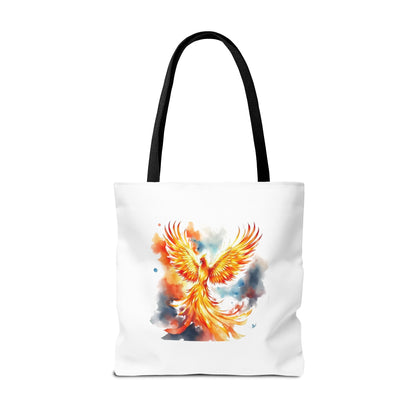 Phoenix Watercolor Tote Bag – Vibrant Rising Bird All-Over Print Tote