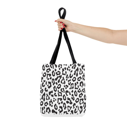 Black & White Leopard Print Tote Bag — Chic Animal-Print Tote for Everyday Use