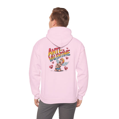 Anti-Valentine Hoodie — Funny Cupid Bear Graphic Pullover