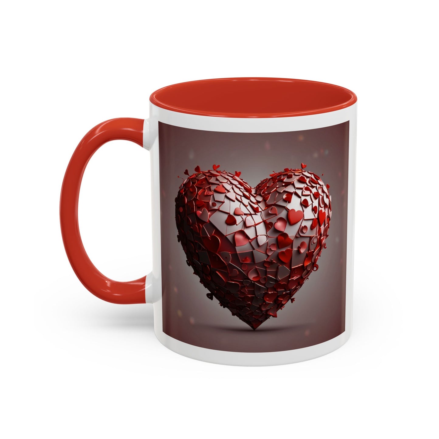 Heart Mosaic Accent Coffee Mug — Romantic Valentine’s Day Gift (11/15 oz)