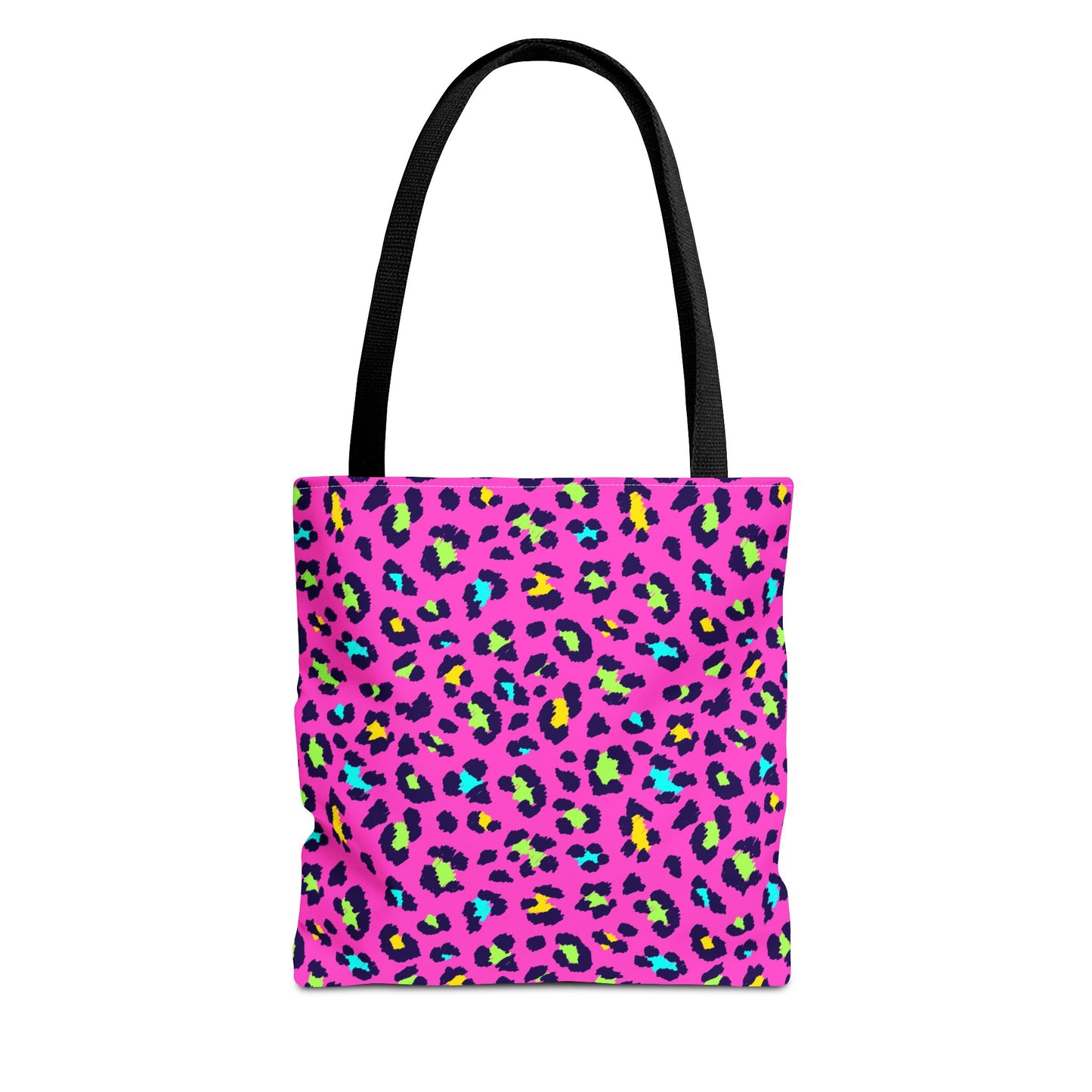 Pink Neon Leopard Print Tote Bag — Bold Animal Print Shopper