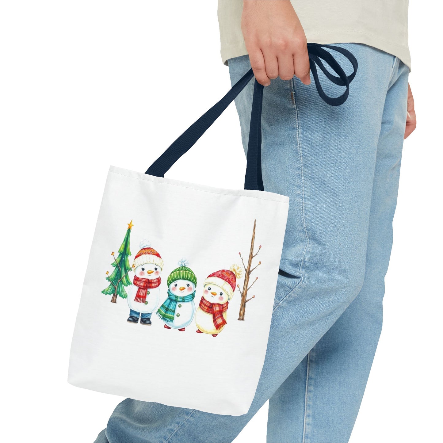 Christmas Snowman Tote Bag — Cute Holiday Winter Market Tote