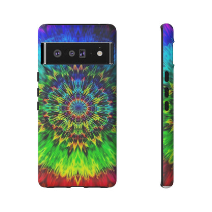 Funda para teléfono Google Psychedelic Tie-Dye Mandala: protección resistente y vibrante