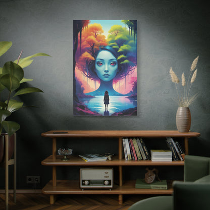 Surreal Blue Muse Canvas Art — Matte Stretched Wall Decor