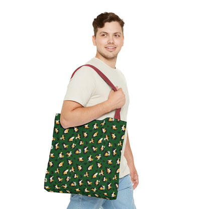 Green Leopard Print Tote Bag – Patterned All-Over-Print Shopper