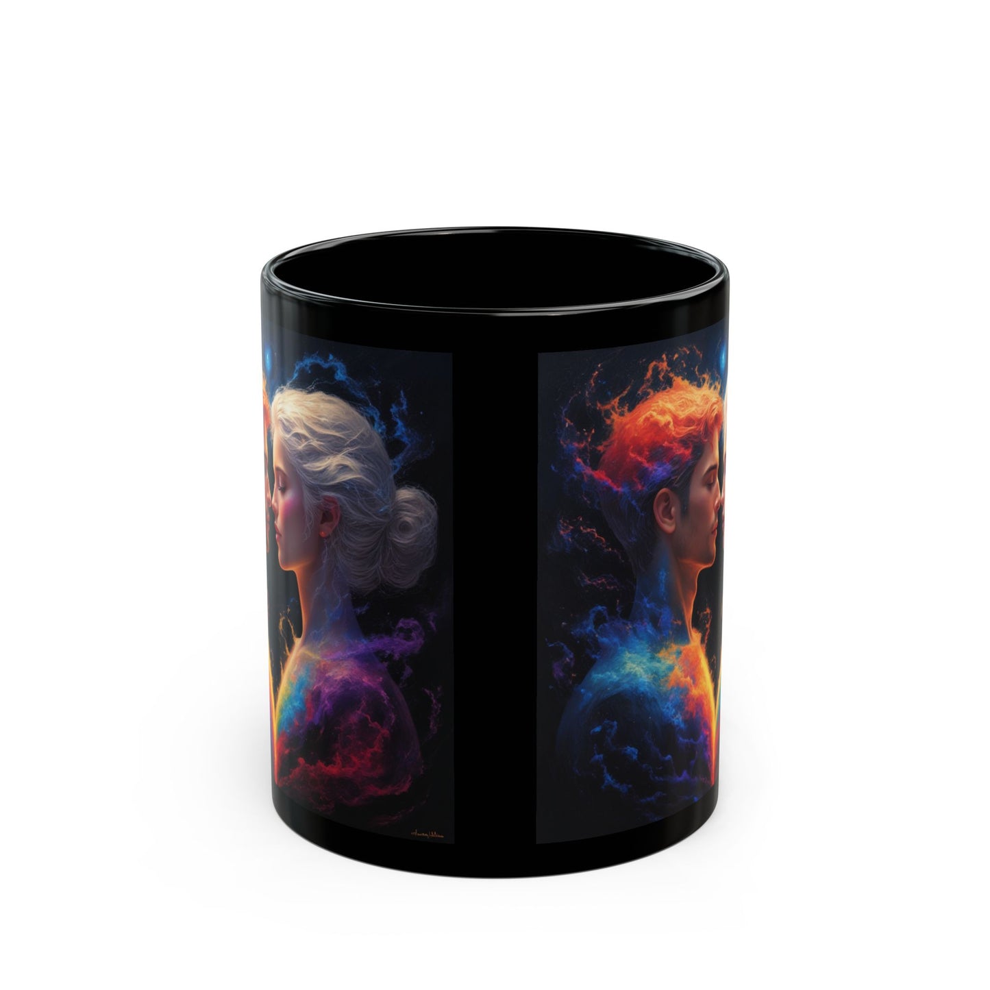 Taza de Amantes Cósmicos — Taza de Café con Arte de Pareja Galáctica (325 ml/440 ml)