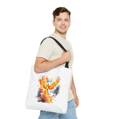 Phoenix Watercolor Tote Bag – Vibrant Rising Bird All-Over Print Tote