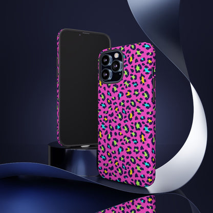 iPhone Pink Neon Leopard Phone Case — Bold Protective iPhone Cover