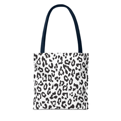 Black & White Leopard Print Tote Bag — Chic Animal-Print Tote for Everyday Use