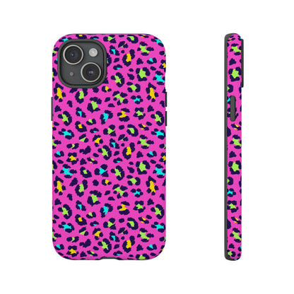 iPhone Pink Neon Leopard Phone Case — Bold Protective iPhone Cover