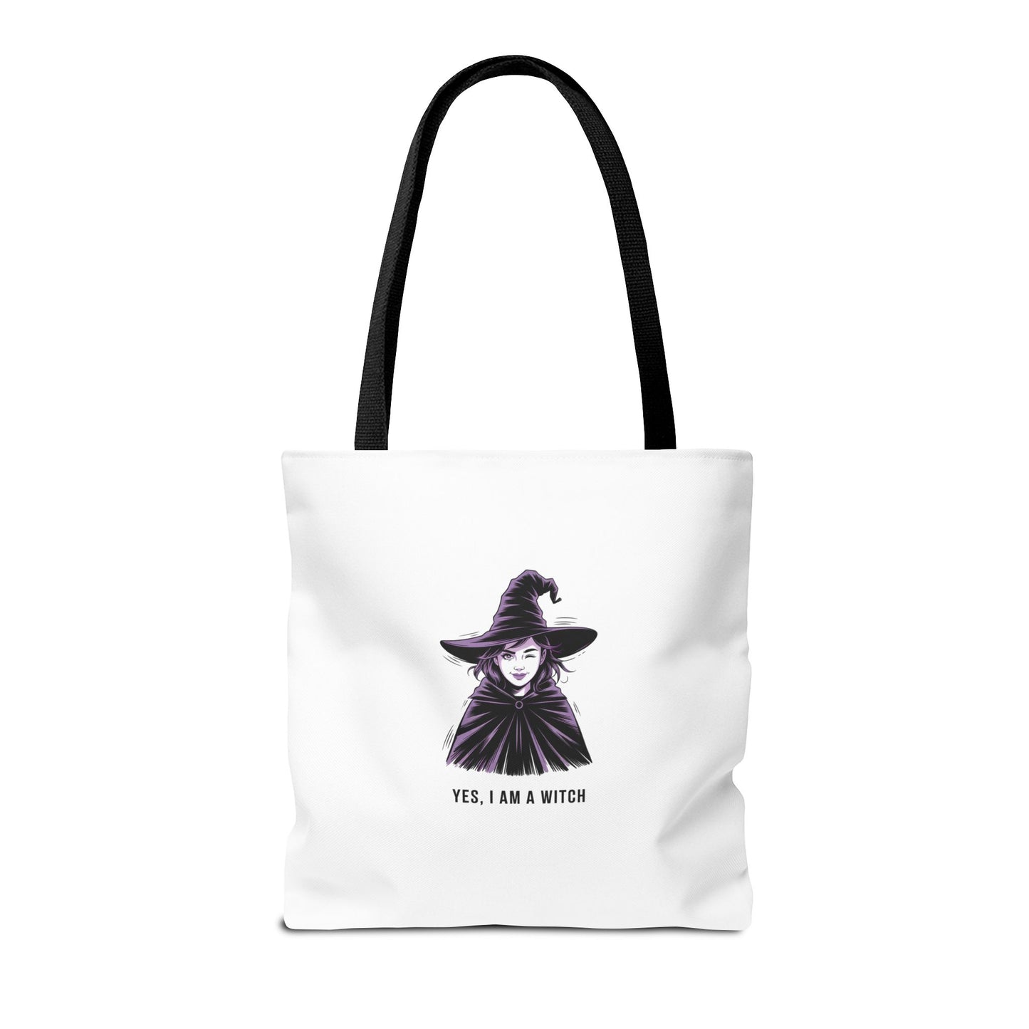 Witch Illustration Tote Bag — "Yes, I Am a Witch" Halloween Canvas Tote