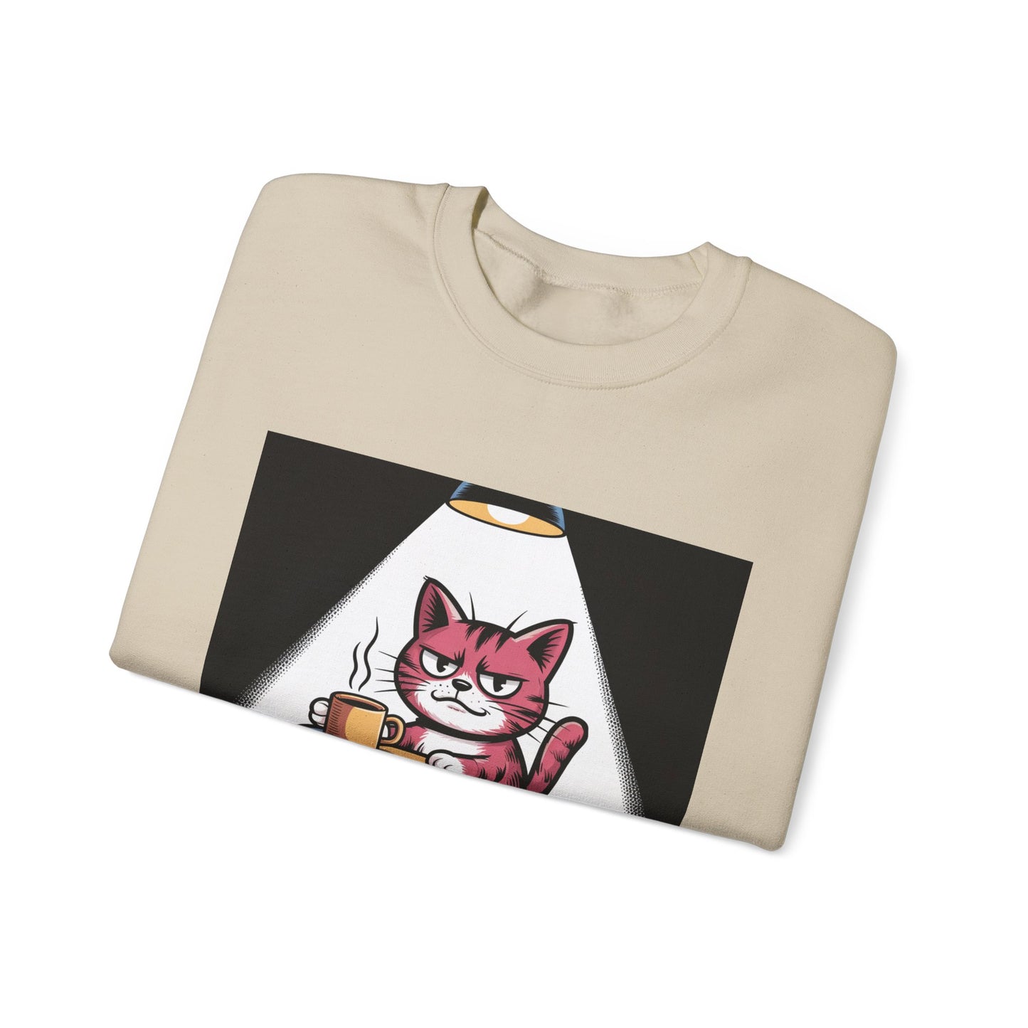 Coffee Cat Sweatshirt — "If You Value Your Life, Let Me Finish My Coffee" Cozy Crewneck