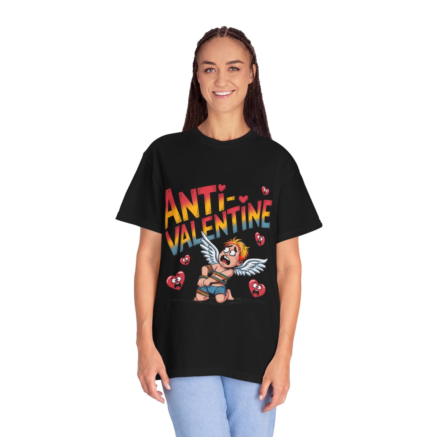 Camiseta anti-San Valentín: Divertida camiseta gráfica con el rechazo de Cupido
